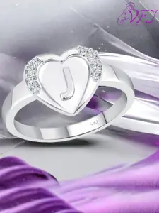 Vighnaharta Rhodium-Plated CZ-Studded Finger Ring