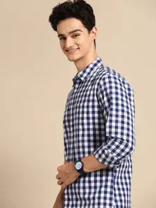 United Colors of Benetton Men Pure Cotton Gingham Checked Casual Shirt