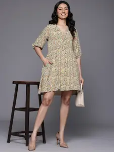 Allen Solly Woman Floral Printed Fit & Flare Dress