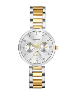 GEMINI Women Embellished Dial & Stainless Steel Straps Analogue Watch JMD X207