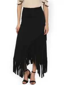 StyleStone Women Black Wrap Skirt