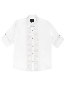 CAVIO Boys Comfort Spread Collar Roll-Up Sleeves Cotton Casual Shirt