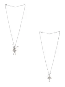EL REGALO Set Of 2 Artificial Stones Minimal Necklace