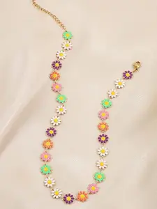 EL REGALO Stone Studded Minimal Necklace