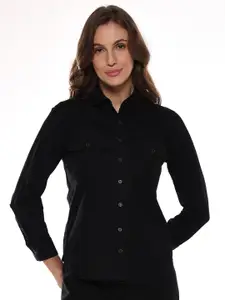 Gazillion Smart Spread Collar Denim Casual Shirt