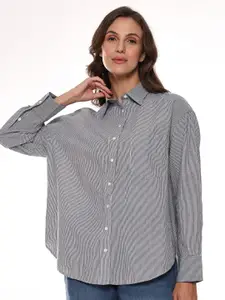 Gazillion Relaxed Striped Oversized Pure Cotton Casual Shirt