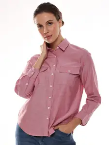 Gazillion Smart Chambray Weave Pure Cotton Casual Shirt