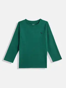 NEXT Boys Solid Knitted Pure Cotton T-shirt With Minimal Embroidered Detail
