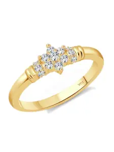 Vighnaharta Gold-Plated Cubic Zirconia Studded Brass Finger Ring
