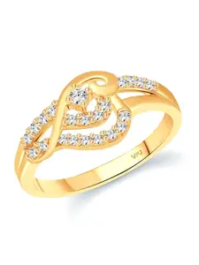 Vighnaharta Gold-Plated CZ-Studded Finger Ring