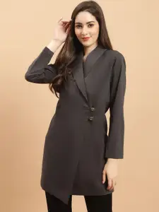 WESTCLO Shawl Collar Single-Breasted Long-line Blazer