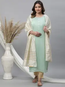 AURELIA Gotta Patti Detailed Round Neck Panelled Kurta