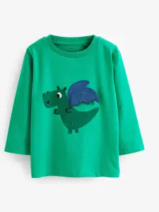 NEXT Boys Solid Baby Dragon Print Pure Cotton Knitted Applique T-shirt