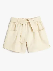 Koton Girls Mid Rise Pure Linen Shorts