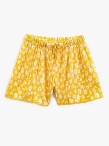 Koton Girls Floral Printed Loose Fit Shorts