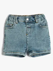 Koton Girls Mid Rise Cotton Denim Shorts