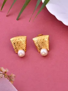 Silvermerc Designs Gold-Plated Pearl Beaded Contemporary Stud Earrings