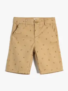 Koton Boys Conversational Printed Mid Rise Pure Cotton Chino Shorts