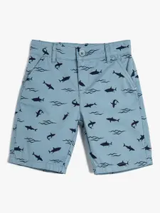 Koton Boys Conversational Printed Pure Cotton Chino Shorts