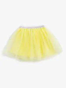 Koton Girls Self Design Flared Mini Skirts