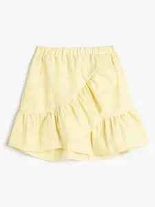 Koton Girls Striped Ruffled Mini A-Line Skirt