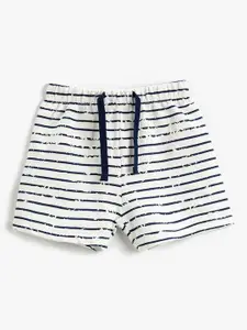 Koton Boys Striped Mid Rise Regular Fit Cotton Shorts