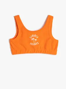 Koton Girls Typography Printed Scoop Neck Bralette Crop Top