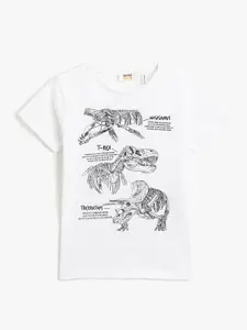 Koton Boys Graphic Printed Round Neck Pure Cotton T-shirt