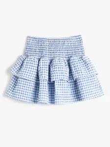Koton Girls Checked Tiered Flared Skirts