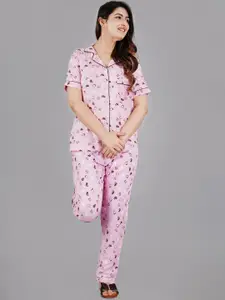 TREND ME Conversational Printed Pure Cotton Night Suit