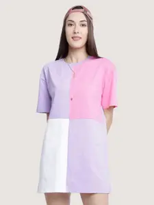BLANCD Colourblocked Cotton Mini T-shirt Dress