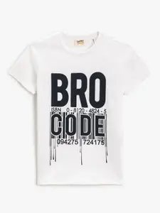 Koton Boys Typography Printed Round Neck Cotton Regular T-shirt
