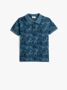 Koton Boys Conversational Printed Polo Collar Pure Cotton Regular T-shirt