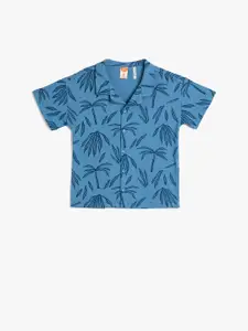 Koton Boys Tropical Printed Polo Collar Pure Cotton T-shirt