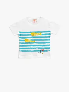 Koton Infants Boys Striped Round Neck Pure Cotton T-shirt