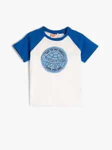 Koton Infants Boys Graphic Printed Raglan Sleeves Pure Cotton T-shirt