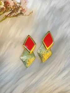 Crunchy Fashion Gold-Plated Geometric Drop Earrings