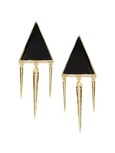 Crunchy Fashion Gold-Plated Triangular Drop Earrings