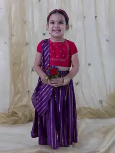 Tiber Taber Girls Embroidered Ready to Wear Lehenga & Blouse With Dupatta