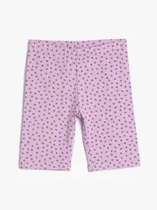 Koton Girls Polka Dots Printed Mid Rise Shorts