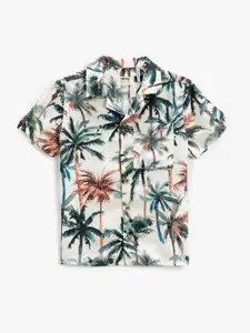 Koton Boys Floral Printed Spread Collar Casual Shirt