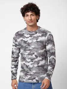 VASTRADO Camouflage Printed Round Neck Relaxed Fit Cotton Casual T-Shirt