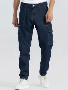 Snitch Men Blue Relaxed Fit Mid-Rise Clean Look Cotton Jeans