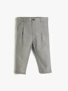 Koton Kids Boys Mid-Rise Pleated Trousers