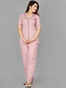 TREND ME Floral Printed Pure Cotton Night Suit