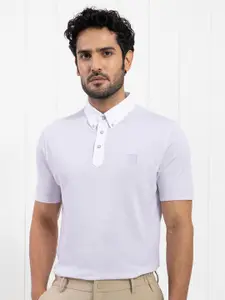 RARE RABBIT Men Parmat Polo Collar Slim Fit Cotton T-Shirt
