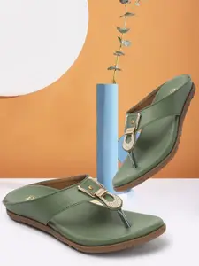 Denill Textured Open Toe Flats