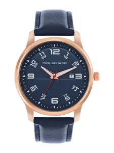French Connection Men Dial & Leather Straps Analogue Watch FCN00046D