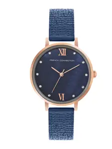 French Connection Women Embellished Dial & Stainless Steel Straps Analogue Watch FCN00065F
