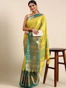 KALINI Woven Design Zari Detailed Silk Cotton Saree